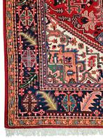 Handgeknoopt oosters vierkant wol Heriz tapijt 220x220cm, Persian Perzisch vintage oosters hype, Crème, Vierkant, 200 cm of meer