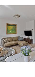 Lederen bank van Lederland - Gebruikt, Huis en Inrichting, Ophalen, Gebruikt, Driepersoons, Rechte bank