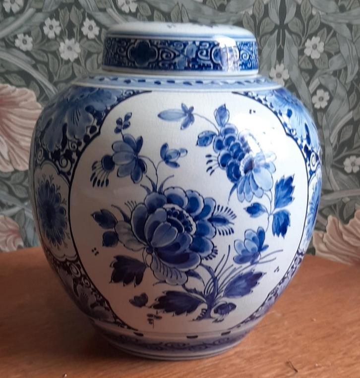 Delfts Blauwe Porseleinen Pot met Deksel, Antiek en Kunst, Antiek | Porselein, Ophalen of Verzenden
