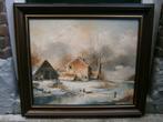 Jan Hendrik Miller: Winterlandschap, Hollandse meester, Antiek en Kunst, Kunst | Schilderijen | Klassiek, Ophalen of Verzenden