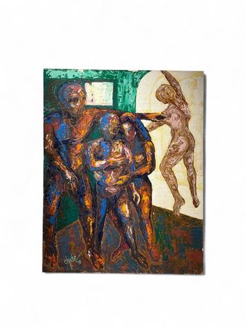 Modern schilderij gesigneerd Clyde Lo-A-Njoe (1991) beschikbaar voor biedingen