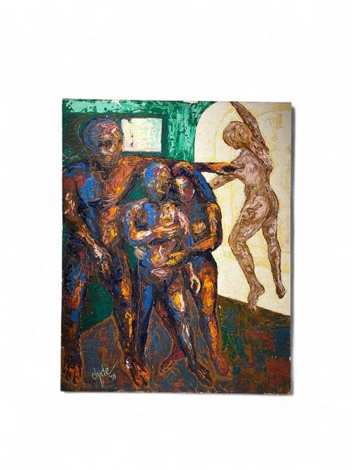 Modern schilderij gesigneerd Clyde Lo-A-Njoe (1991), Antiek en Kunst, Kunst | Schilderijen | Modern, Ophalen of Verzenden