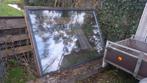 Gratis! Hardhouten Raamkozijn met Thermopane glas, Gevelraam of Ruit, Gebruikt, Dubbelglas, 160 cm of meer