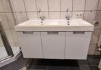 Dubbele Wastafel met Onderkast, Huis en Inrichting, Badkamer | Badkamermeubels, Gebruikt, 100 tot 150 cm, Ophalen of Verzenden