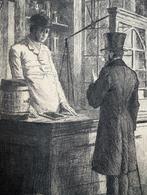 Mooie gravure 'De Haringkooper' (Willem Steelink Sr.), Ophalen of Verzenden