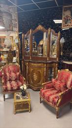 Frans commode kast met spiegel en marmer blad, Ophalen of Verzenden, 50 tot 75 cm, 150 tot 200 cm