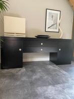 Zwart Dressoir met Lades & Kasten - 220cm, Ophalen, Overige materialen, 200 cm of meer, Met lade(s)