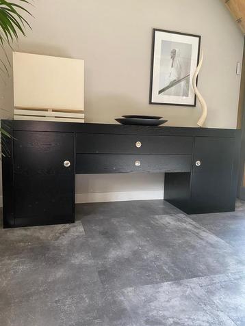 Zwart Dressoir met Lades & Kasten - 220cm beschikbaar voor biedingen