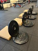 Bumper plates 100kg Voordeelset, Ophalen of Verzenden, Nieuw, Benen, Halterschijven