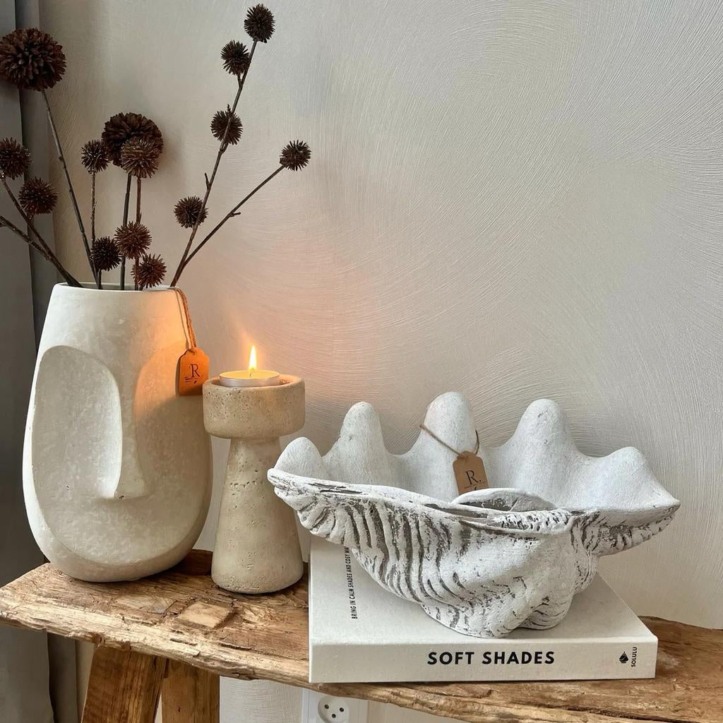 Schelp schaal white, Overige materialen, Schaal, Rond, Nieuw