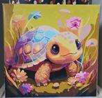 Schilderijtje schildpad 30x30cm NIEUW, Ophalen of Verzenden, Nieuw, Wanddecoratie