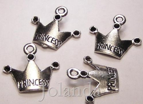 0557 Mooie Zilver Kleurige Metalen Princess  Kronen Bedels, Sieraden, Tassen en Uiterlijk, Bedels, Nieuw, Overige merken, Zilver