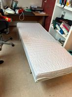 Opklapbed 200x80 met Nieuw Matras, Ophalen, Eenpersoons, Wit, Zo goed als nieuw