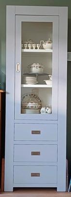 Servieskast vitrine kast met deur en lades, Ophalen, Zo goed als nieuw, 25 tot 50 cm, Glas