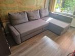 Slaapbank (Ikea FRIHETEN) met opberger grijs (omkeerbaar), Huis en Inrichting, Ophalen, Gebruikt, Hoekbank, Driepersoons