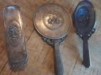 Antieke Verzilverde Borstelset met Spiegel, Ophalen of Verzenden, Zilver