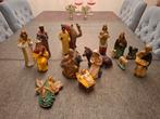 Antieke Kerstgroep Gips, 16-delig, gemerkt, kerststal oud, Ophalen of Verzenden