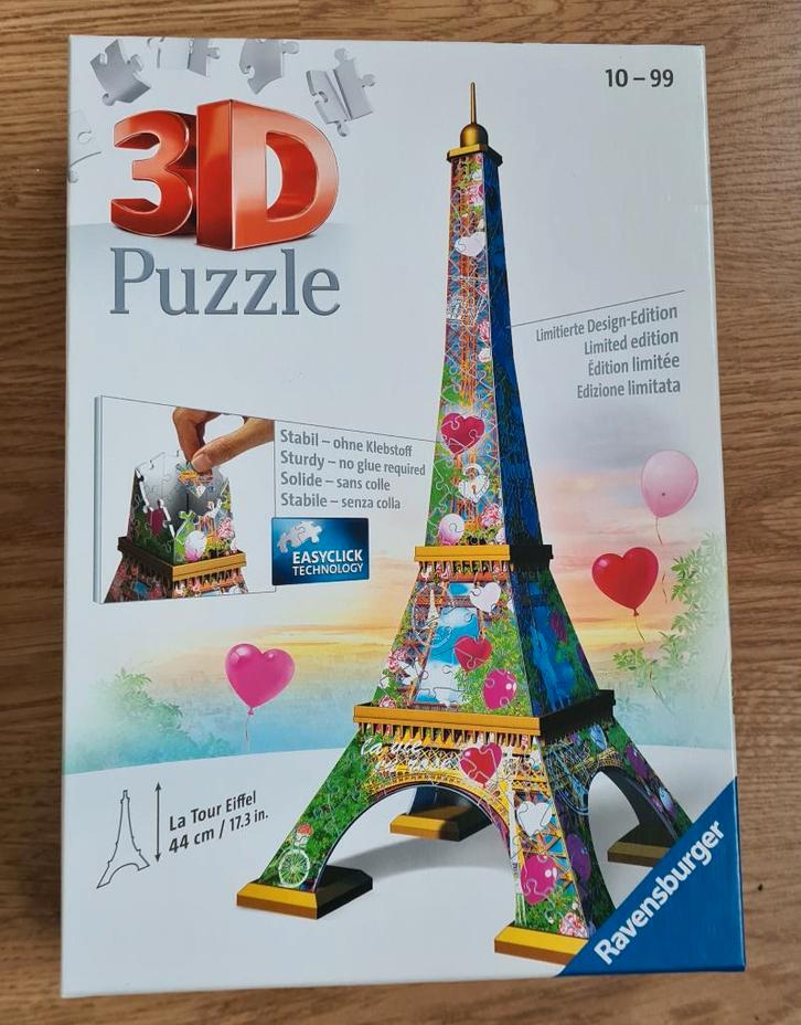 3D puzzel Eifeltoren - Ravensburger 44 cm hoog izgs, Hobby en Vrije tijd, Denksport en Puzzels, Zo goed als nieuw, Rubik's of 3D-puzzel