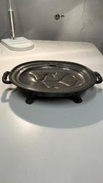 Antiek tinnen vleesplateau shaw & fisher, Antiek en Kunst, Antiek | Schalen, Ophalen of Verzenden