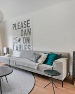 Design on stock bloq bank grijs wol beschadigd herstofferen, Ophalen, Gebruikt, Driepersoons