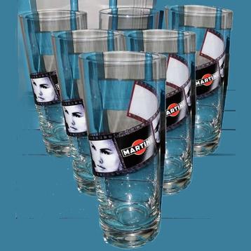 Martini longdrink glazen met filmrol logo set van 6 beschikbaar voor biedingen
