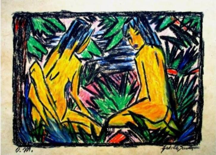 naakt op Kahari papier naar Otto Müller, Antiek en Kunst, Kunst | Schilderijen | Klassiek, Ophalen