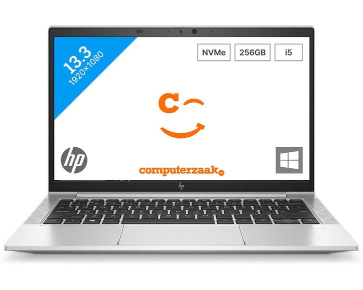 HP EliteBook 830 G7/Intel Core i5/8GB/256GB SSD/Windows 11, Computers en Software, Windows Laptops, Refurbished, 13 inch, SSD