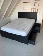 Malm bed Ikea 140x200, Ophalen, Zwart, Tweepersoons, 140 cm