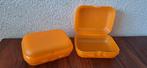 Tupperware 2 kleine bewaarbakjes, oranje, Oranje, Gebruikt, Ophalen of Verzenden, Bus of Trommel