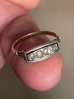 Antieke 14 karaat gouden ring met roosdiamanten, Sieraden, Tassen en Uiterlijk, Antieke sieraden, Ophalen of Verzenden, Goud, Ring