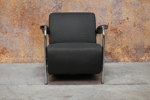 ZGANieuw! 2 grijze stoffen Leolux Scylla design fauteuils, Huis en Inrichting, Fauteuils, Zo goed als nieuw, Leer, Metaal, Stof