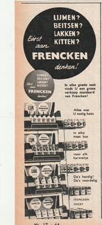 Retro reclame 1962 Frencken lijmen en lakken Weert, Verzamelen, Retro, Verzenden, Overige typen