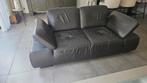 Leren bank donkerbruin, Huis en Inrichting, Banken | Bankstellen, Ophalen, Gebruikt, Rechte bank, 200 tot 250 cm