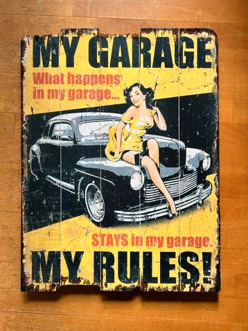 Garagebord Pin Up - My Garage My Rules beschikbaar voor biedingen