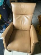 Relax Fauteuil, Gebruikt, Leer, Cognac bruin, Ophalen