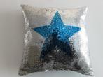 Sierkussen kinderkamer pailletten blauw zilver 40x40cm nieuw, Kinderen en Baby's, Kinderkamer | Inrichting en Decoratie, Ophalen of Verzenden
