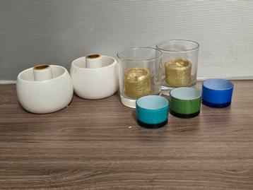 Kandelaars 2x waxinelichtje houders beschikbaar voor biedingen