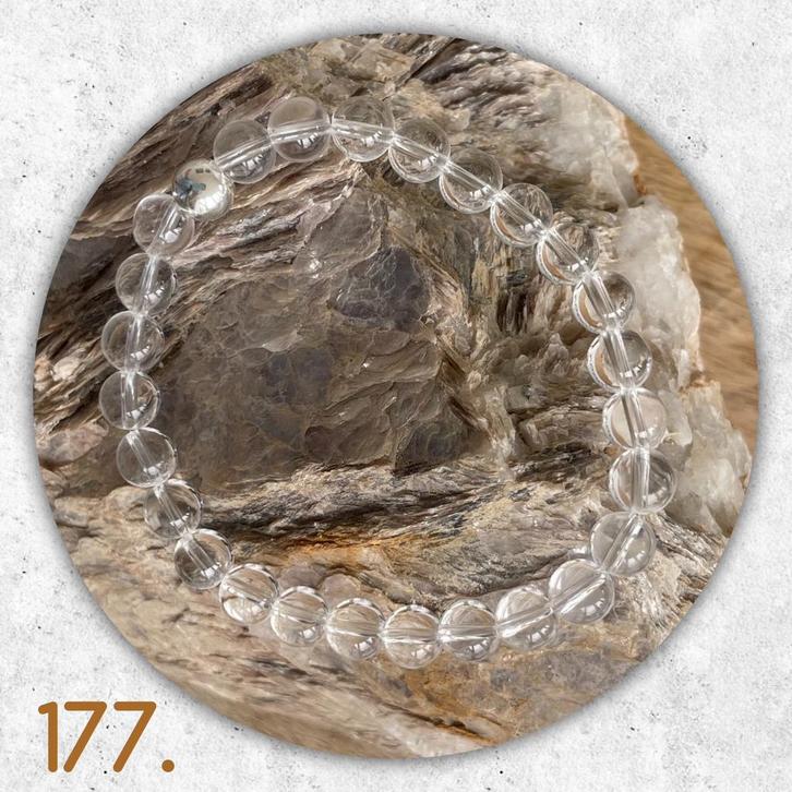 🦋MJB Armband nr: 177 Bergkristal halfedelsteen 19 cm, Sieraden, Tassen en Uiterlijk, Armbanden, Nieuw, Overige materialen, Overige kleuren