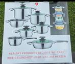 12-delige Pannenset - Nieuw in doos, Huis en Inrichting, Keuken | Potten en Pannen, Inductieplaat, Nieuw, Pannenset, Ophalen of Verzenden