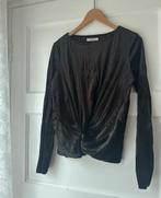 Zwart fluwelen top shirt truitje Pieces maat S 36 38, Zwart, Ophalen of Verzenden, Zo goed als nieuw, Lange mouw