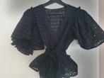 Zwarte broderie blouse met kort pofmouwtje, Kleding | Dames, Blouses en Tunieken, Zwart, Scotch & Soda, Ophalen of Verzenden, Zo goed als nieuw