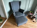 Strandmon fauteuil stoel met voetenbankje IKEA grijs, Strandmon, 75 tot 100 cm, Gebruikt, Stof