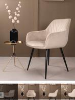 6x eetkamerstoelen - Velvet Champagne, Huis en Inrichting, Stoelen, Ophalen, Overige kleuren, Stof, Vijf, Zes of meer stoelen