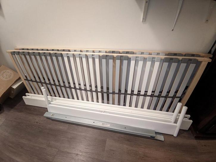 Metalen bed 140x200 wit, ikea, Huis en Inrichting, Slaapkamer | Bedden, Gebruikt, Tweepersoons, 140 cm, 200 cm, Metaal, Wit, Ophalen