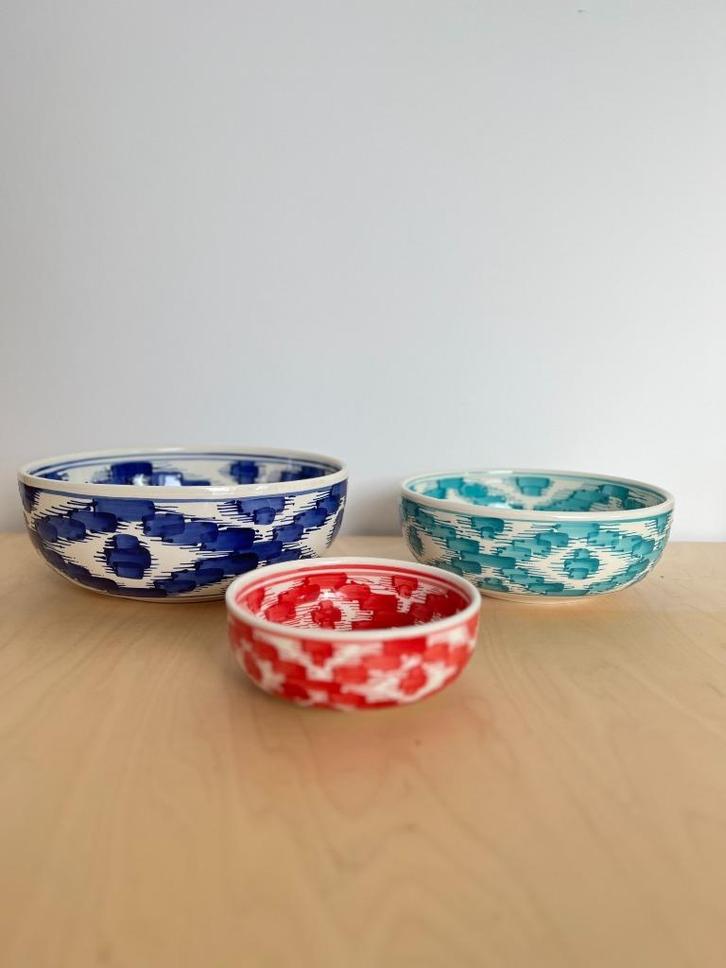 Set van drie Spaanse schalen van Estilo Sant Feliu (zgan), Huis en Inrichting, Woonaccessoires | Schalen en Manden, Zo goed als nieuw