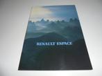 brochure Renault Espace  1992, Verzenden, Zo goed als nieuw, Overige merken