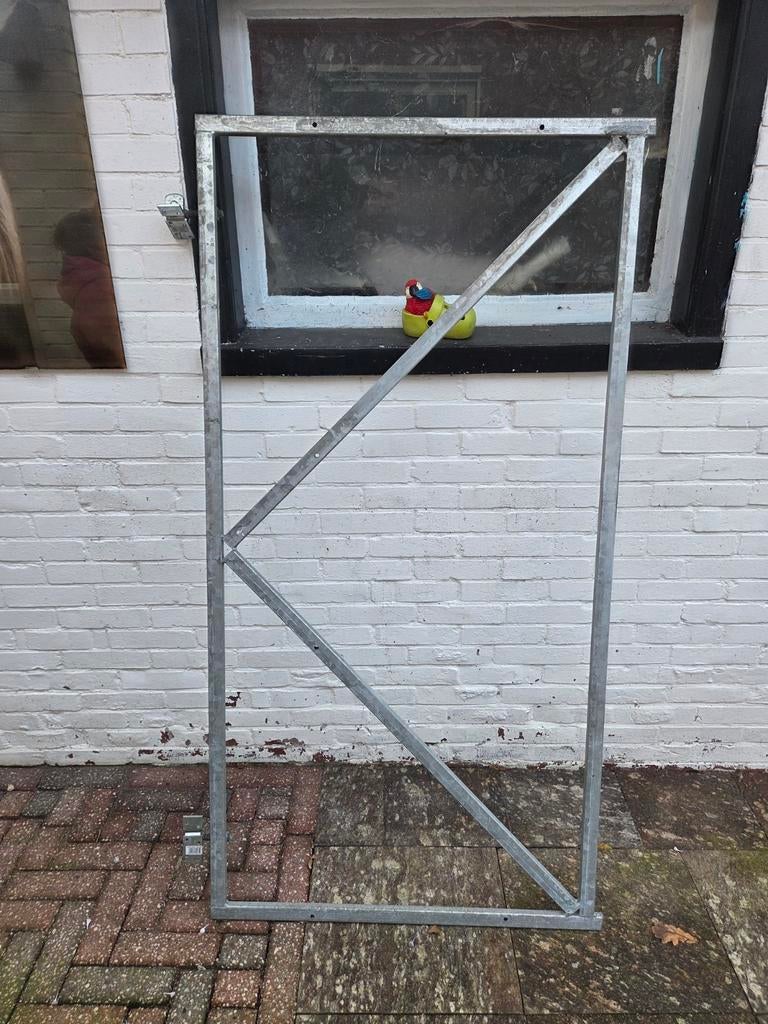Stalen frame voor poortdeur met scharnieren, Tuin en Terras, Tuinpoorten, Ophalen, Gebruikt, Draaipoort, 150 tot 200 cm