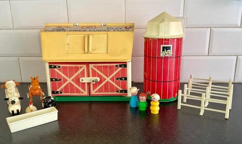 Vintage Fisher Price Little People Farm + Silo + 13 figuren, Kinderen en Baby's, Speelgoed | Fisher-Price, Gebruikt, Speelset