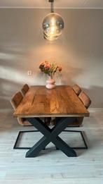 Eettafel mangohout, Huis en Inrichting, Tafels | Eettafels, Zo goed als nieuw, 150 tot 200 cm, Rechthoekig, 50 tot 100 cm