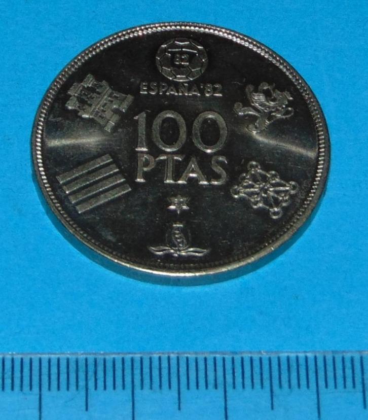 Spanje - 100 pesetas 1980*80 - voetbal - Unc, Postzegels en Munten, Munten | Europa | Niet-Euromunten, Losse munt, Overige landen
